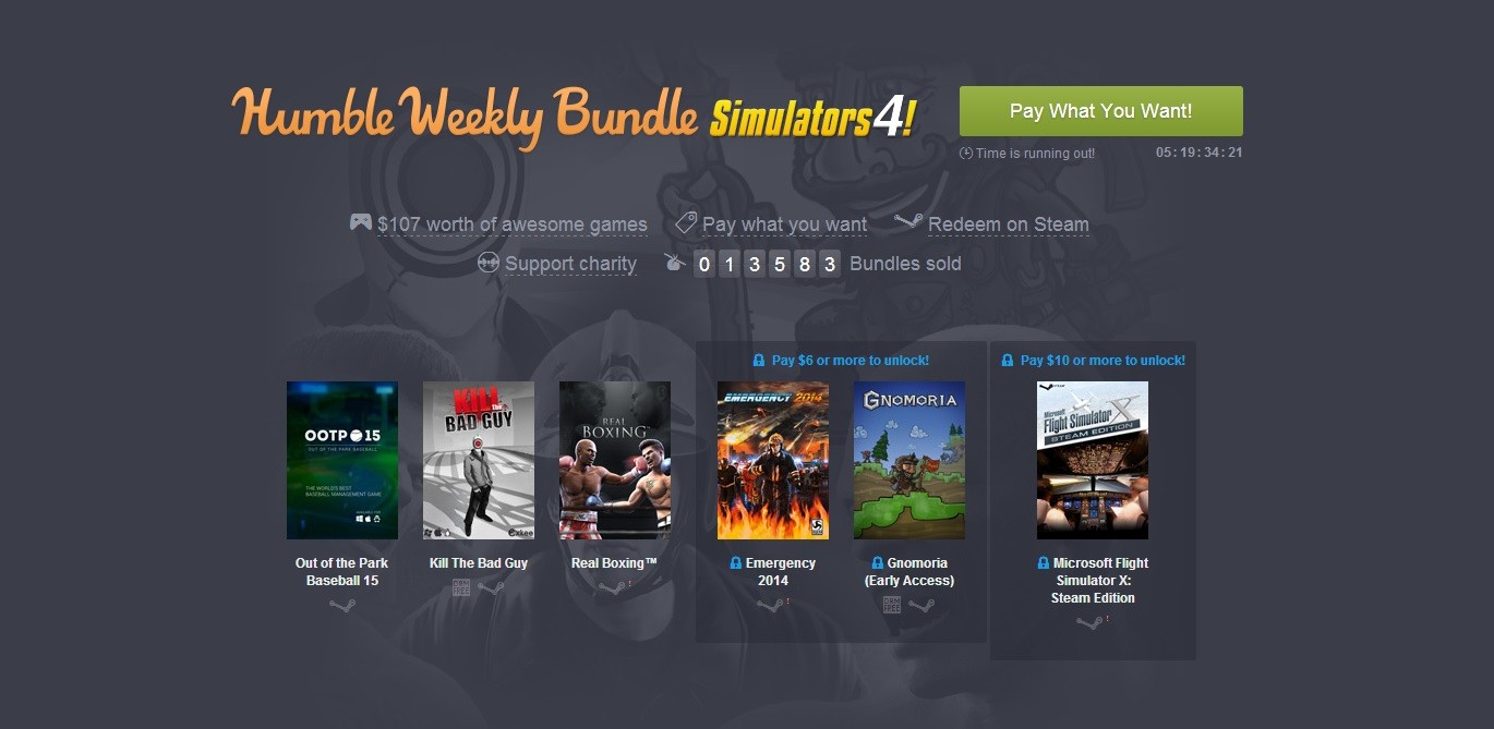 Humble Weekly Bundle giới thiệu gói khuyến mãi Simulators 4
