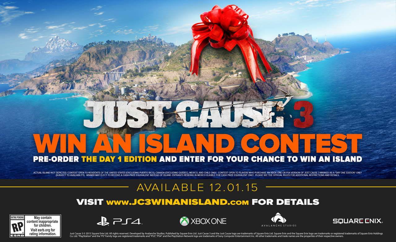Đặt trước "Just Cause 3" để có cơ hội trúng... hòn đảo thật