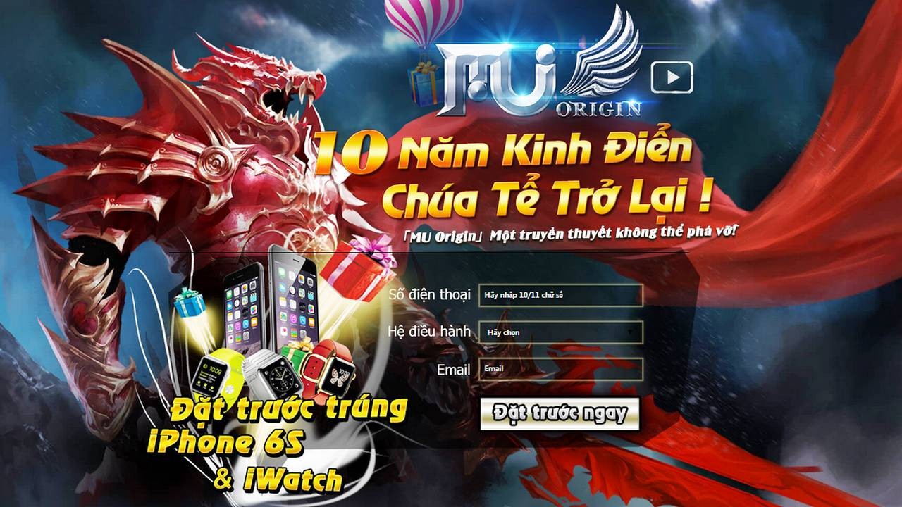 MU Origin bất ngờ mở trang đăng ký thử nghiệm tại Việt Nam