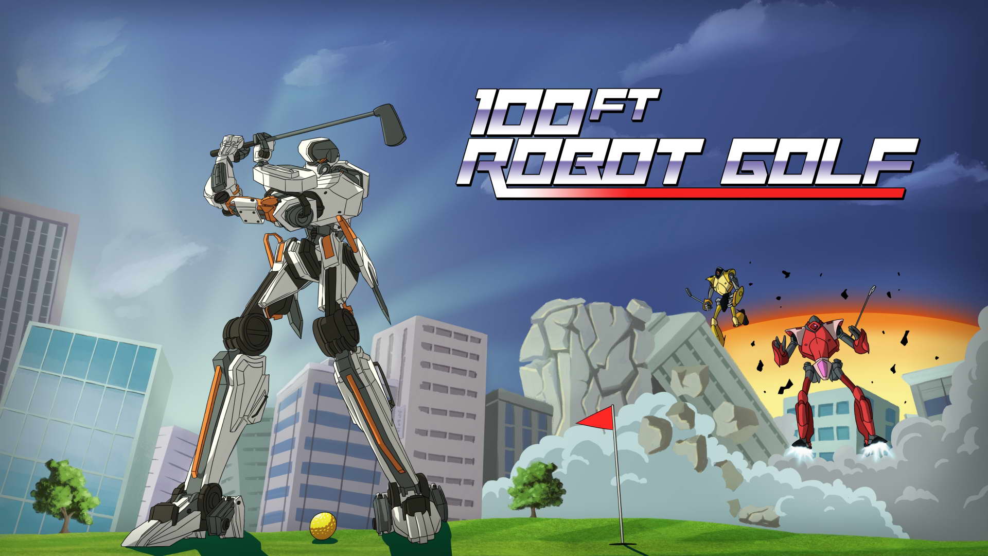 Nhập vai robot chơi golf trong 100ft Robot Golf - Tin Game