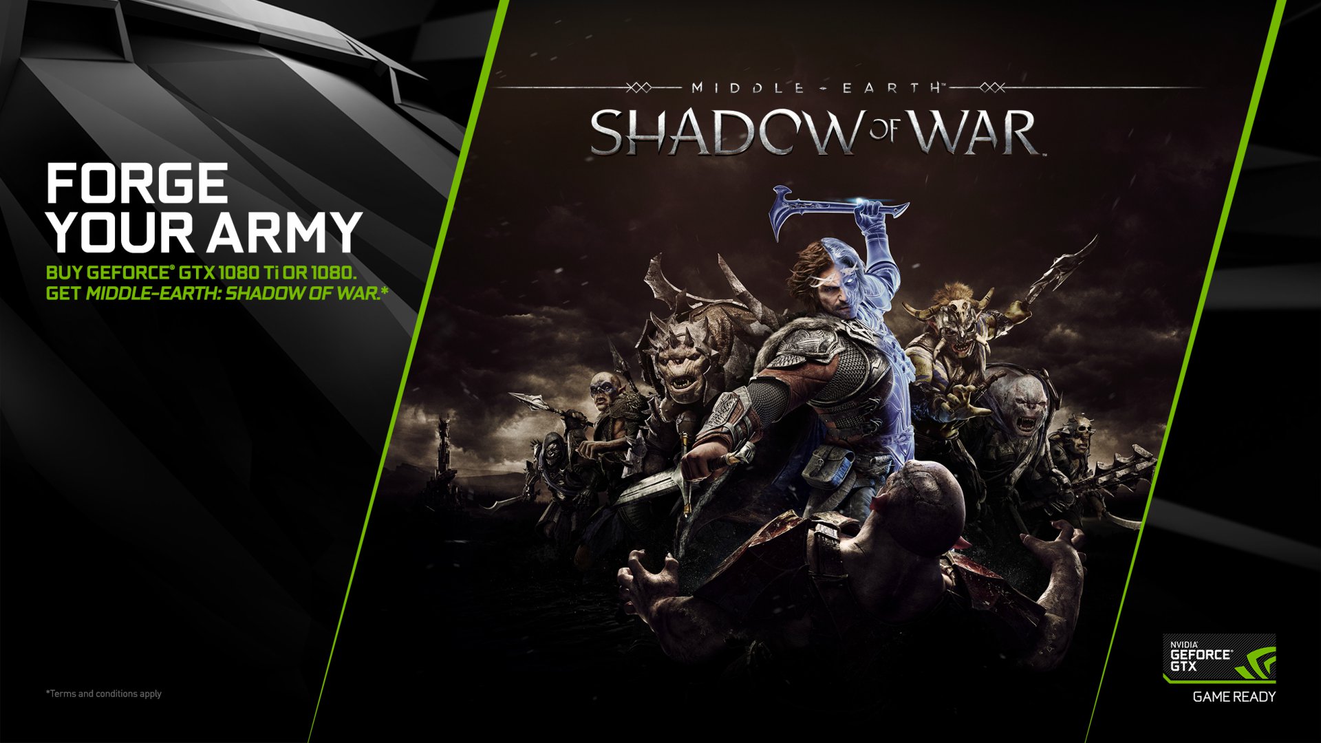 Nhận miễn phí Middle-earth: Shadow of War khi mua VGA loại GTX 1080 và GTX 1080 Ti của NVIDIA- Tin Game
